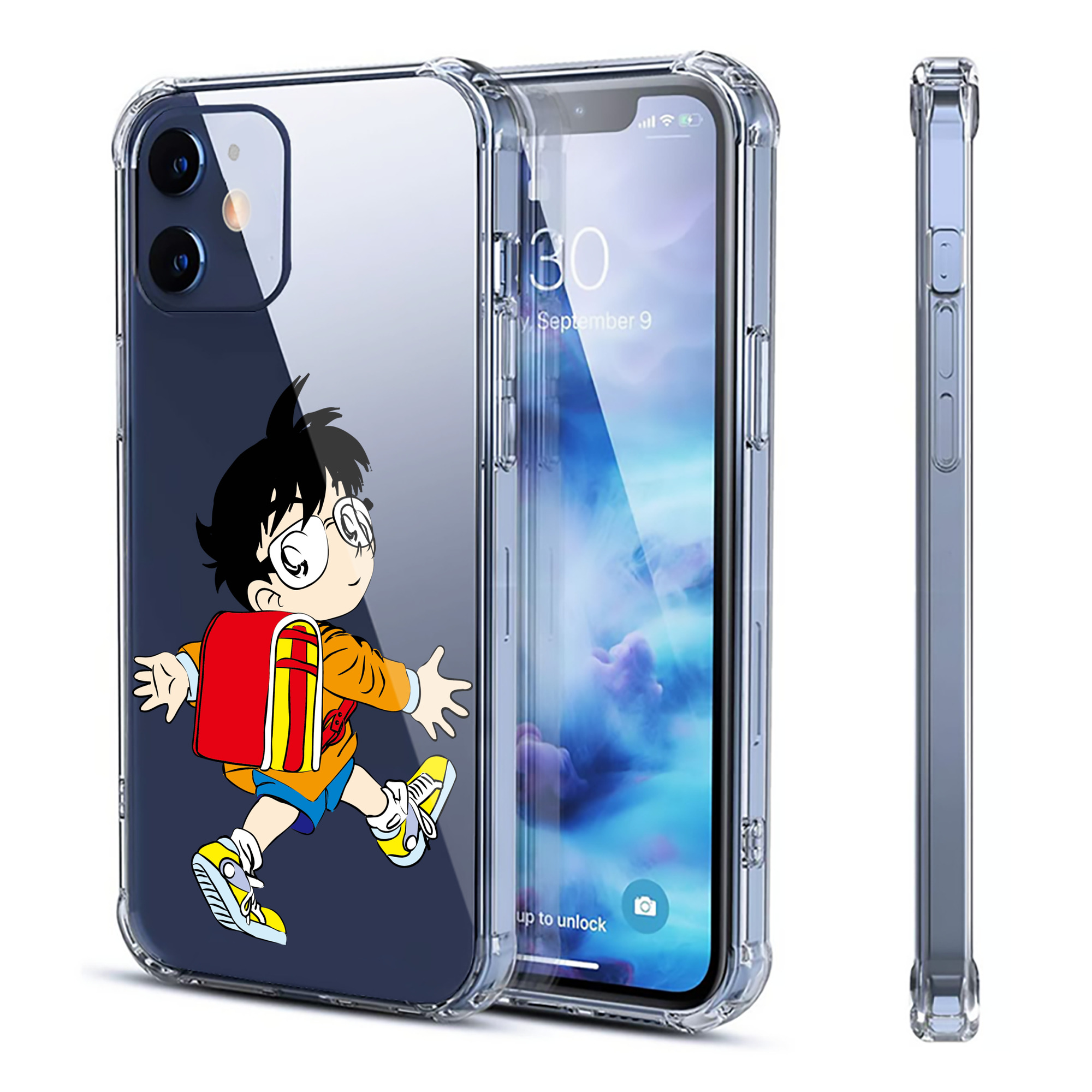 （画像用） 名探偵コナン 江戸川 コナン Detective Conan Conan Edogawa 【iPhone 12シリーズ対応】透明スマホケース（クリアソフトケース）